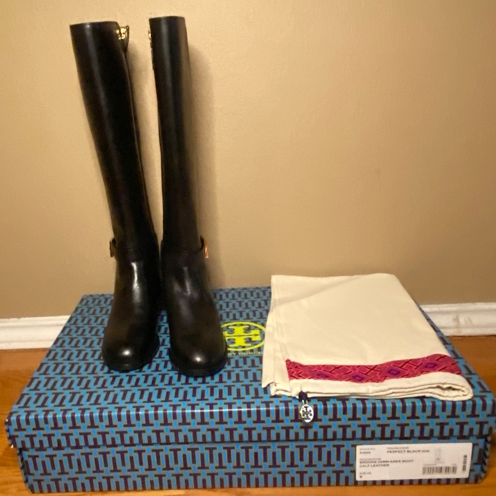 SOLD-Tory Burch Brooke Tall Boots new in box+duster bag